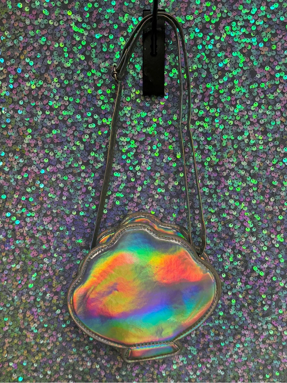 Kids Holographic Mermaid Sequin Shell Crossbody Bag